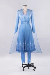 Movie Ice Queen Princess Adult Elsa Dress Suit Girls Halloween Christmas Party Cosplay Costumes Blue Dress Coat Outfit