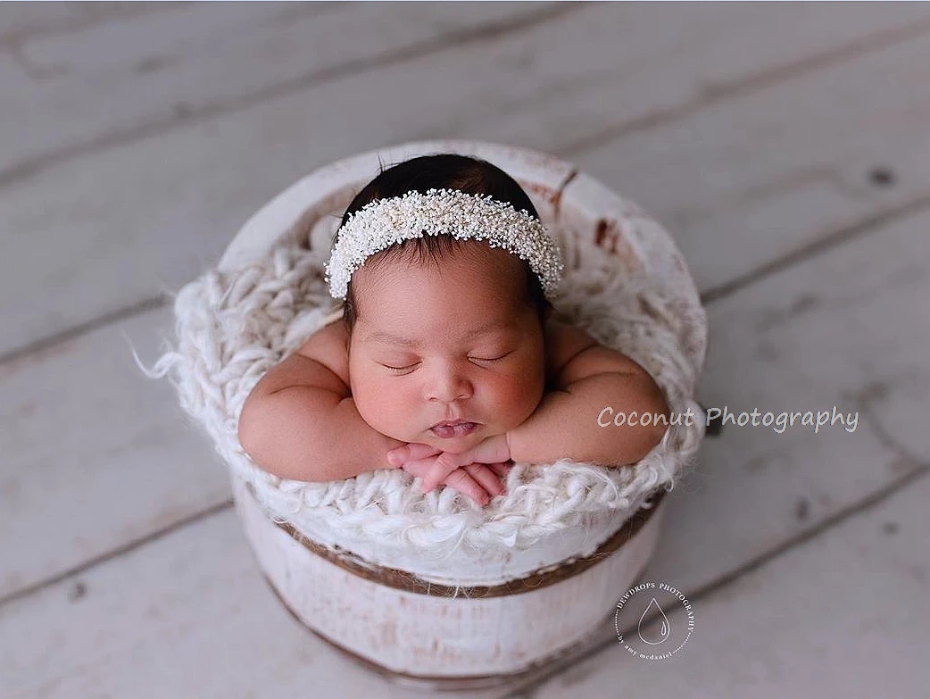 Coconut newborn photography props princess style Eternal life flower all over the sky star party christmas headband real flower