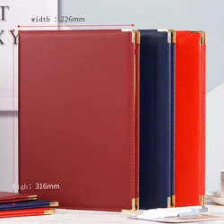 A4 Conference Speech Agreement Signing Ceremony Folder Blue Red Gold Silver