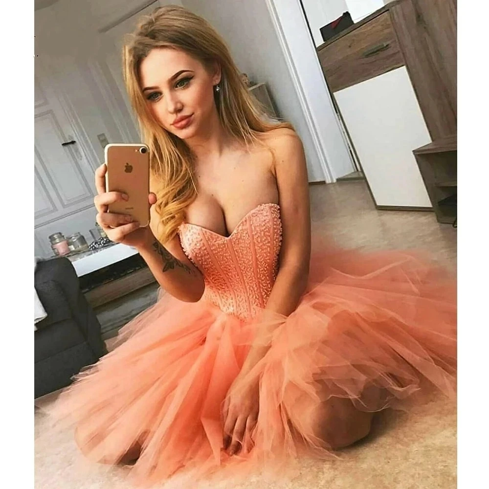 

ANGELSBRIDEP Sweetheart Homecoming Dresses Gala Gowns Fashion Beaded Junior Soiree Robe Graduation Formal Party Gowns