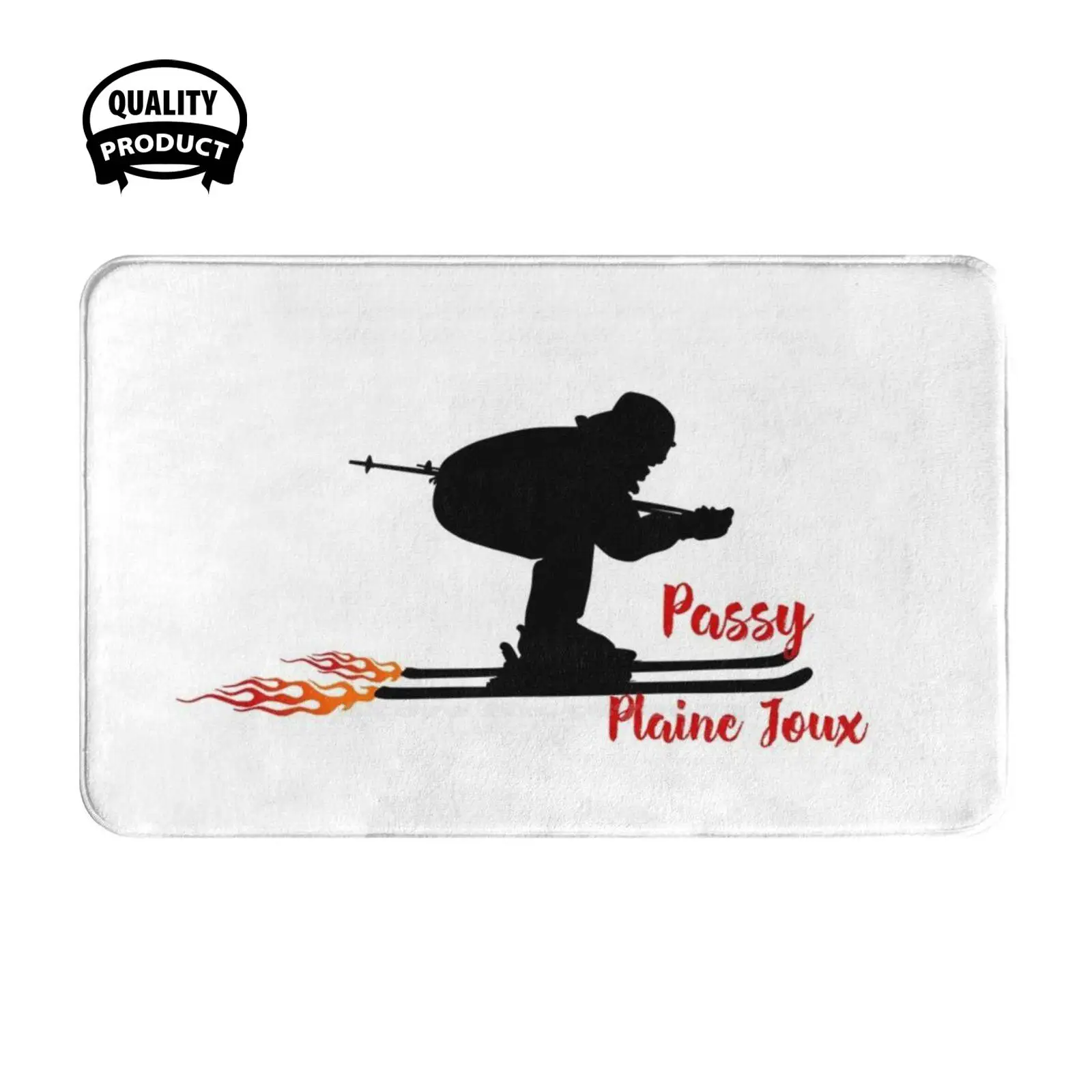

Skiing In Passy Plaine Joux Soft Cushion Home Carpet Door Mat Car Rug Skiing Passy Plaine Joux Ski Resort Skier Snow Auvergne