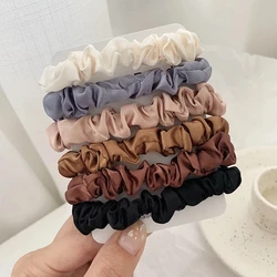 5/6 adet kadın Scrunchies ipek kafa bandı saç bağları kızlar at kuyruğu tutucular lastik bant elastik saç bantları moda saç aksesuarları