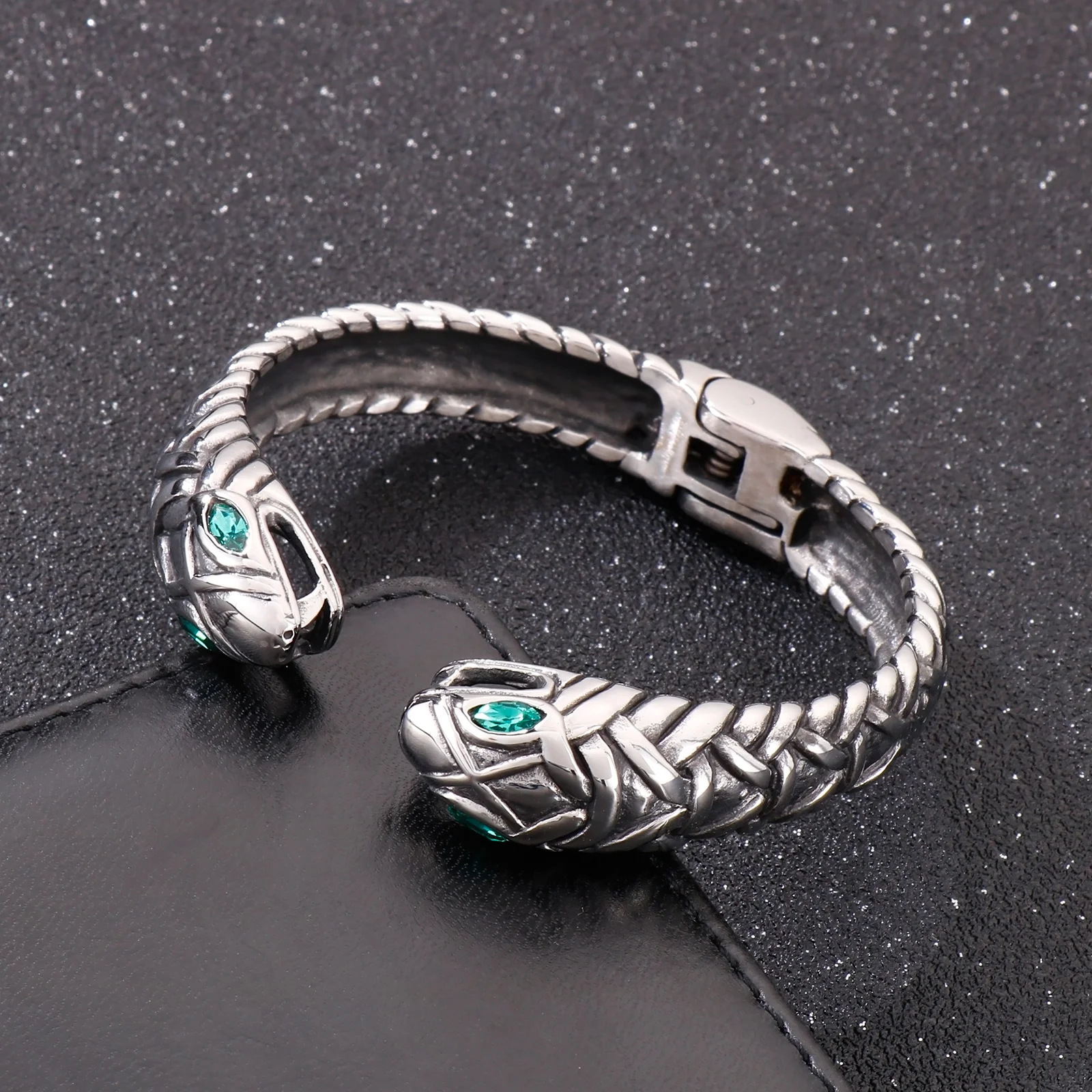 Kalen Vintage Snake Open Bangles High Quality Stainless Steel Punk Bracelet Heavy Metal Rock Party