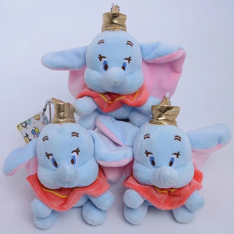 Мягкая Плюшевая мини-игрушка Disney Store, мини брелки с короной и слоном, 12 см, 4,7 дюйма, для рюкзаков, фильмов и ТВ, кукла из аниме