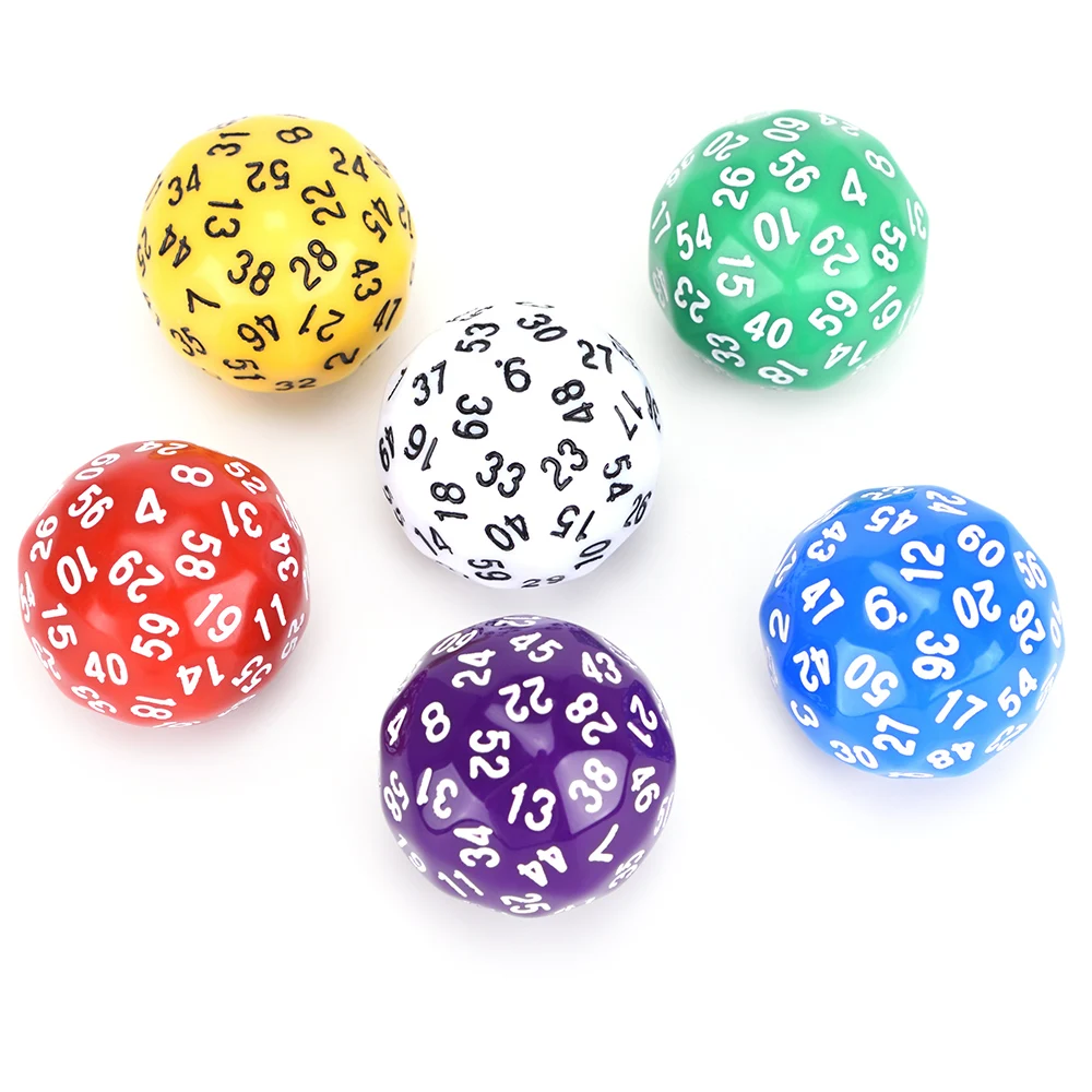 Opaque D60 Sided Polyhedral Dice for DND TTRPGs and Math Teaching