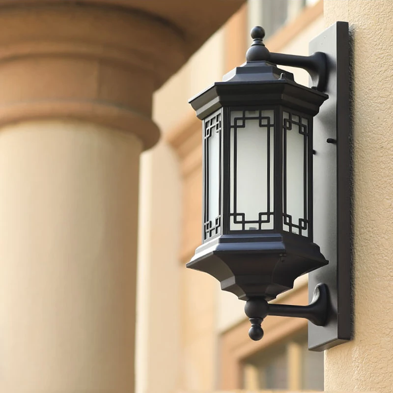 New Chinese Style Outdoor Waterproof Courtyard Wall Lamp Outdoor Retro Outdoor Balcony Exterior Wall Door Decoration Lamp