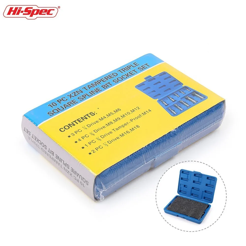 Hi-Spec-Juego de enchufes de 12 puntos, Juego de puntas de destornillador, adaptador manipulado para llave de torsión, llave de tubo, 10 Uds.
