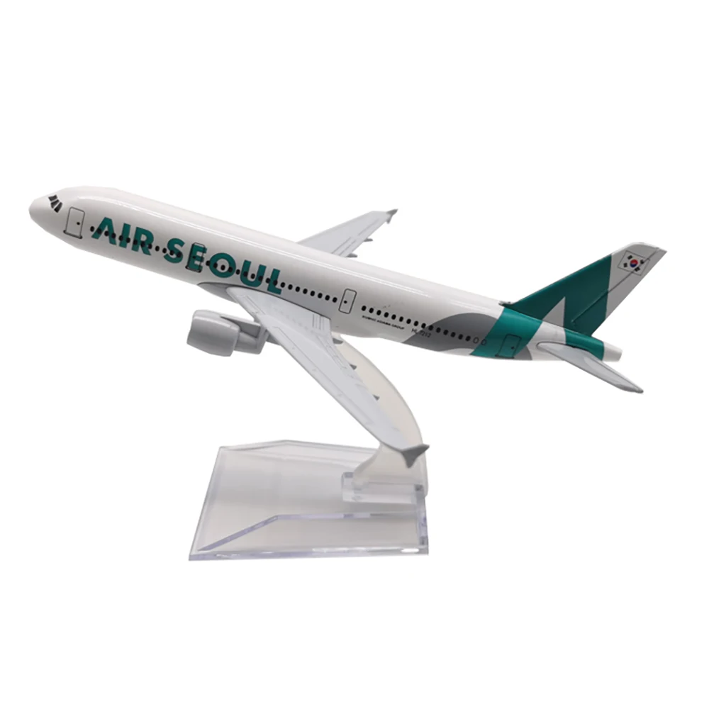 1/400 Aircraft Air Seoul A320 Korea 16cm Alloy Plane Model Children Kids Gift for Collection Desk Decoration