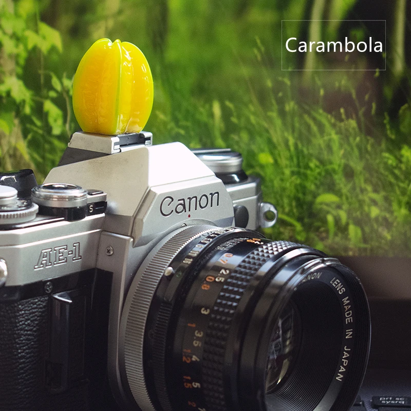 오리지널 크리에이티브 시뮬레이션 3D 과일 카메라 핫슈 커버, 후지필름, 라이카, 올림푸스, 캐논, 니콘, 소니용