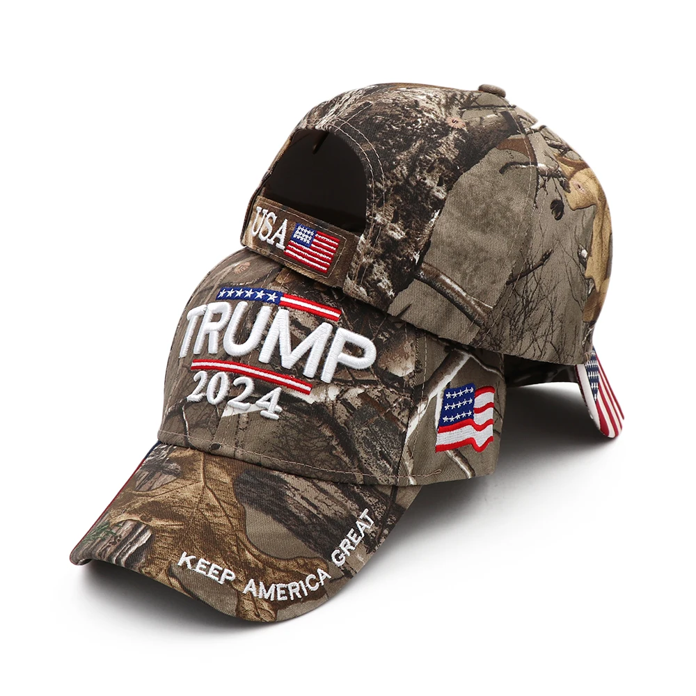 Donald Trump Hat Camouflage Cap Keep America Great MAGA Hat President 2024 American Flag USA Baseball Caps