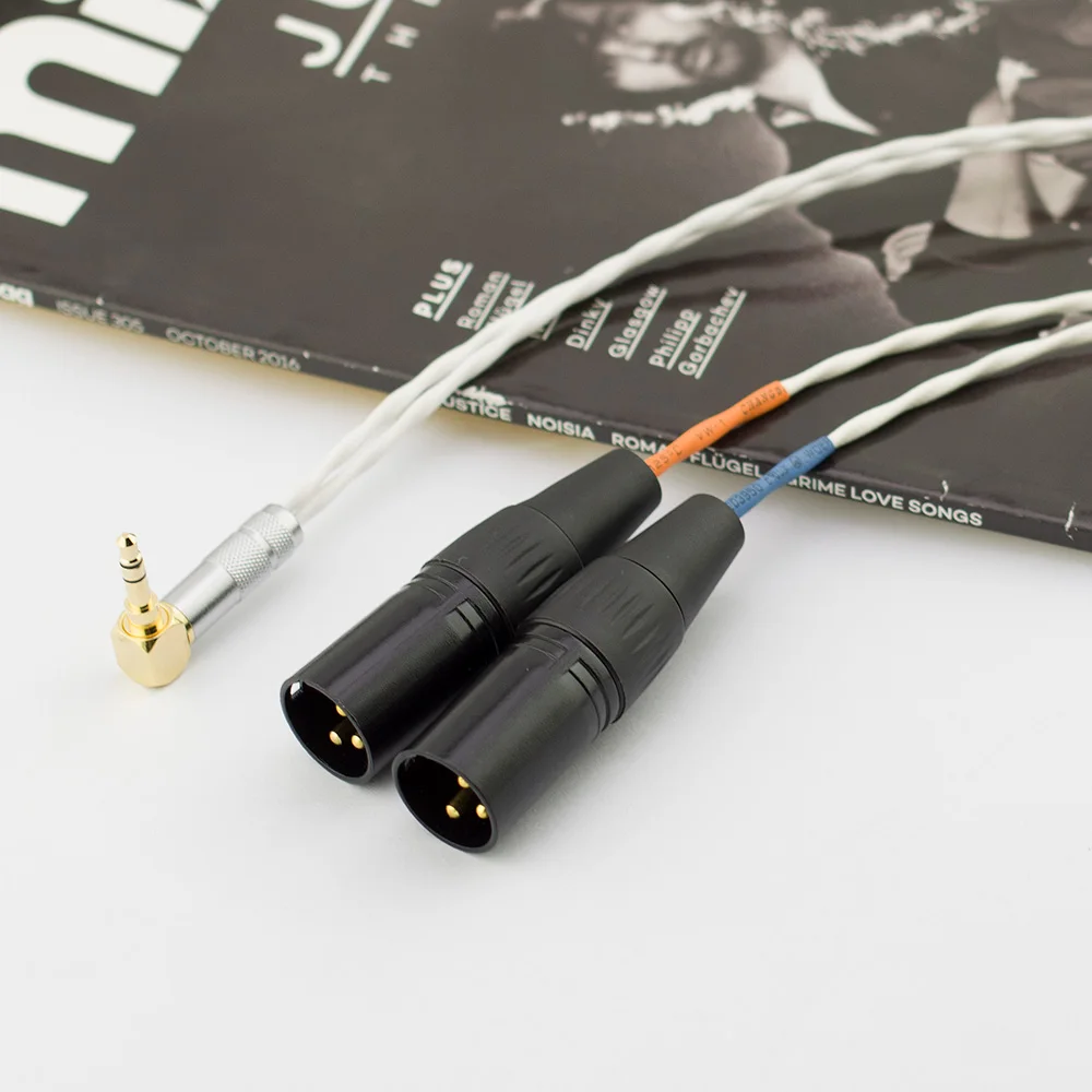 Silver-plated speaker cable 3.5mm Jack to double xlr for Genelec 8010A 8020D 8030C series monitor audio cable