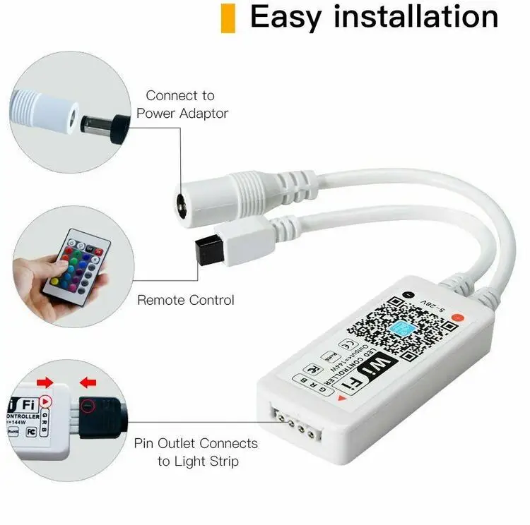 Wifi Magie Hause APP + 24Key Control + Adapter RGB LED Unter Kabinett Licht Dimmer Küche Zähler Möbel Kit Für alexa Google