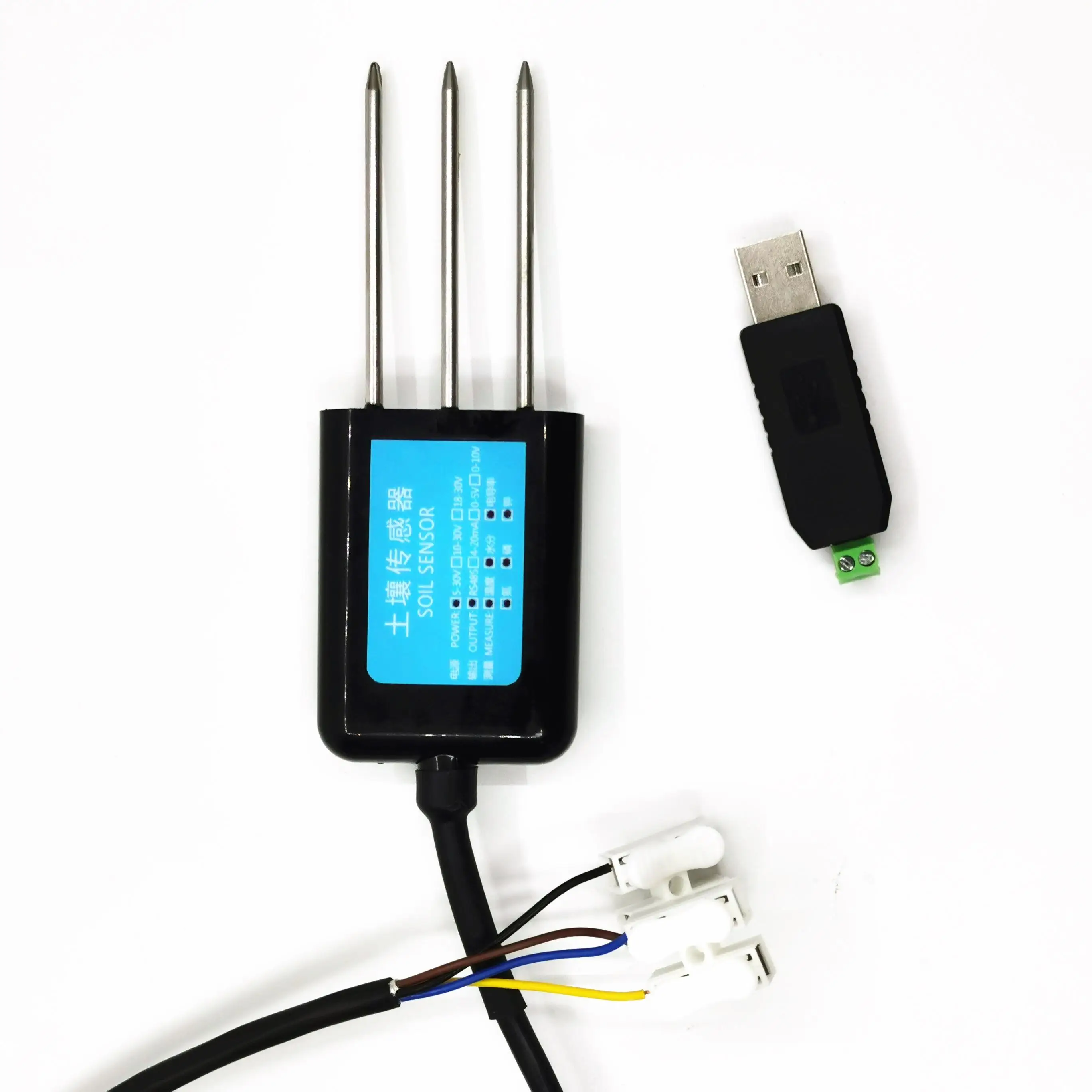 7 IN 1 Online Monitoring Datalogger LORA LORAWAN RS485 Soil Moisture Temp EC Salinity NPK Sensor