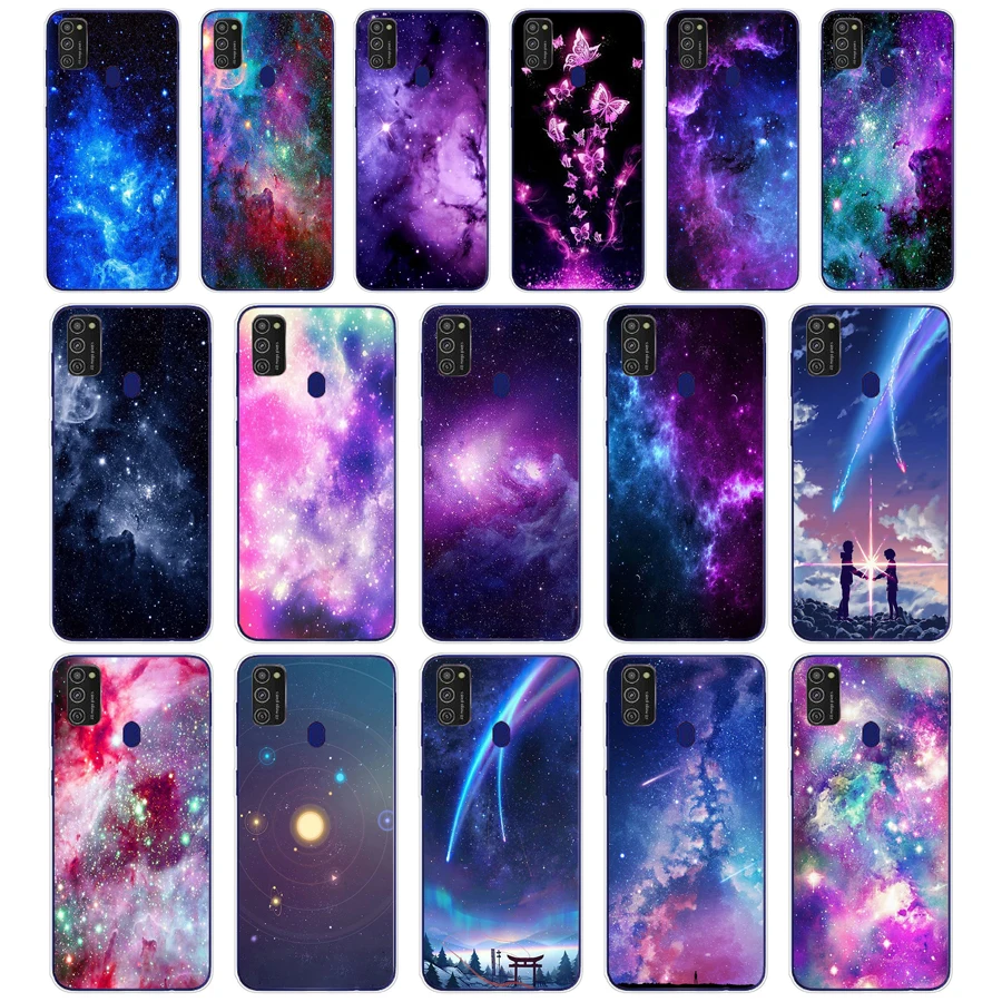 165 Spaceship Constellation Stars Moon Soft Silicone Tpu Cover phone Case for Samsung Galaxy M11 M21 A20 A20E A20S S10 S20 Plus