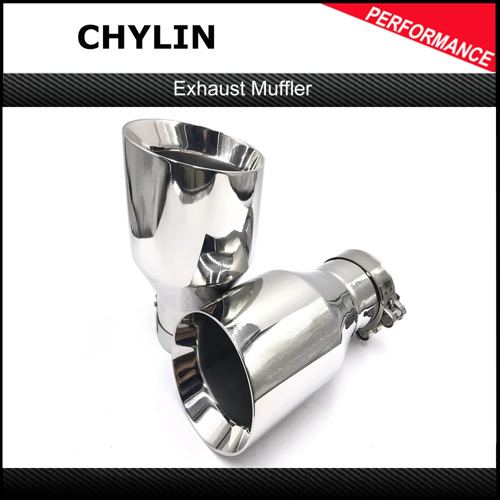 1 Piece Newest Style Top Quality 304 Stainless steel Universal Exhaust System End Pipe+Car Exhaust Tip