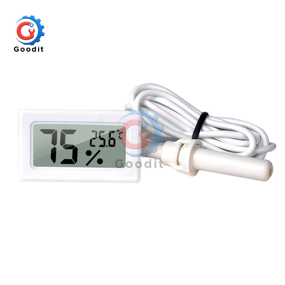 FY-12 Mini LCD Digital Thermometer Hygrometer Gauge Tester Probe Incubator Aquarium Temperature Humidity Meter Sensor Detector