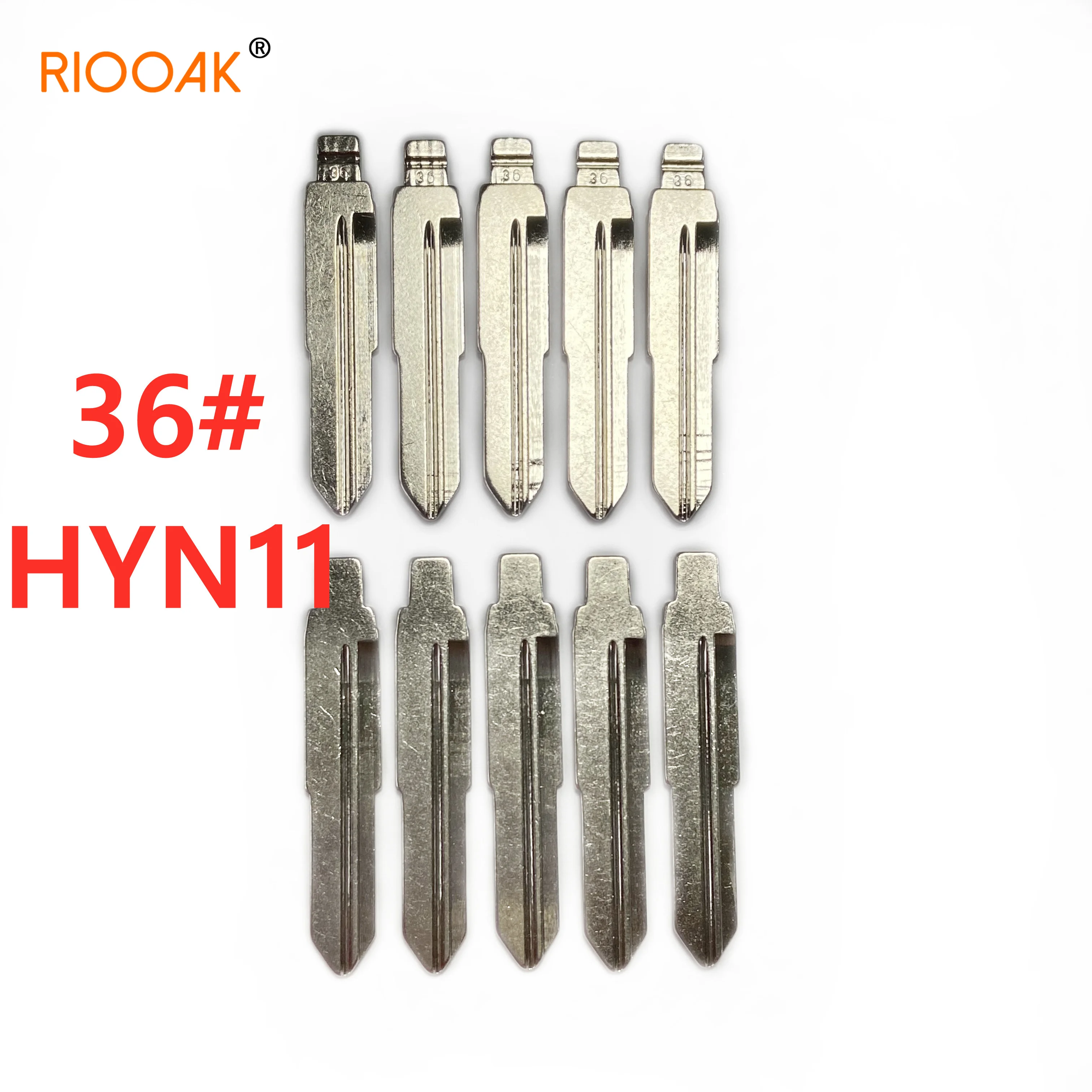 RIOOAK 10pcs #36 lishi HYN11 Metal Blank Uncut Flip KD/VVDI Remote Key Blade for Hyundai Elantra MISTRA Kia RIO Cerato Tucson