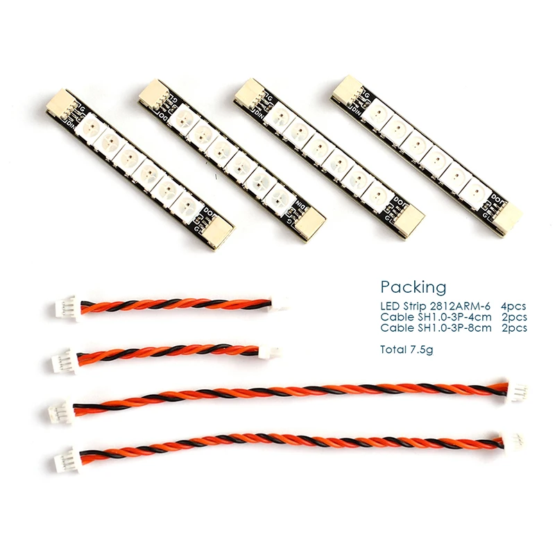 Matek Systems 2812 LED Strip Controller with 5V BEC and 2812ARM-4 / 2812ARM-6 LED Strip Night Light Cable for RC Motors Drones