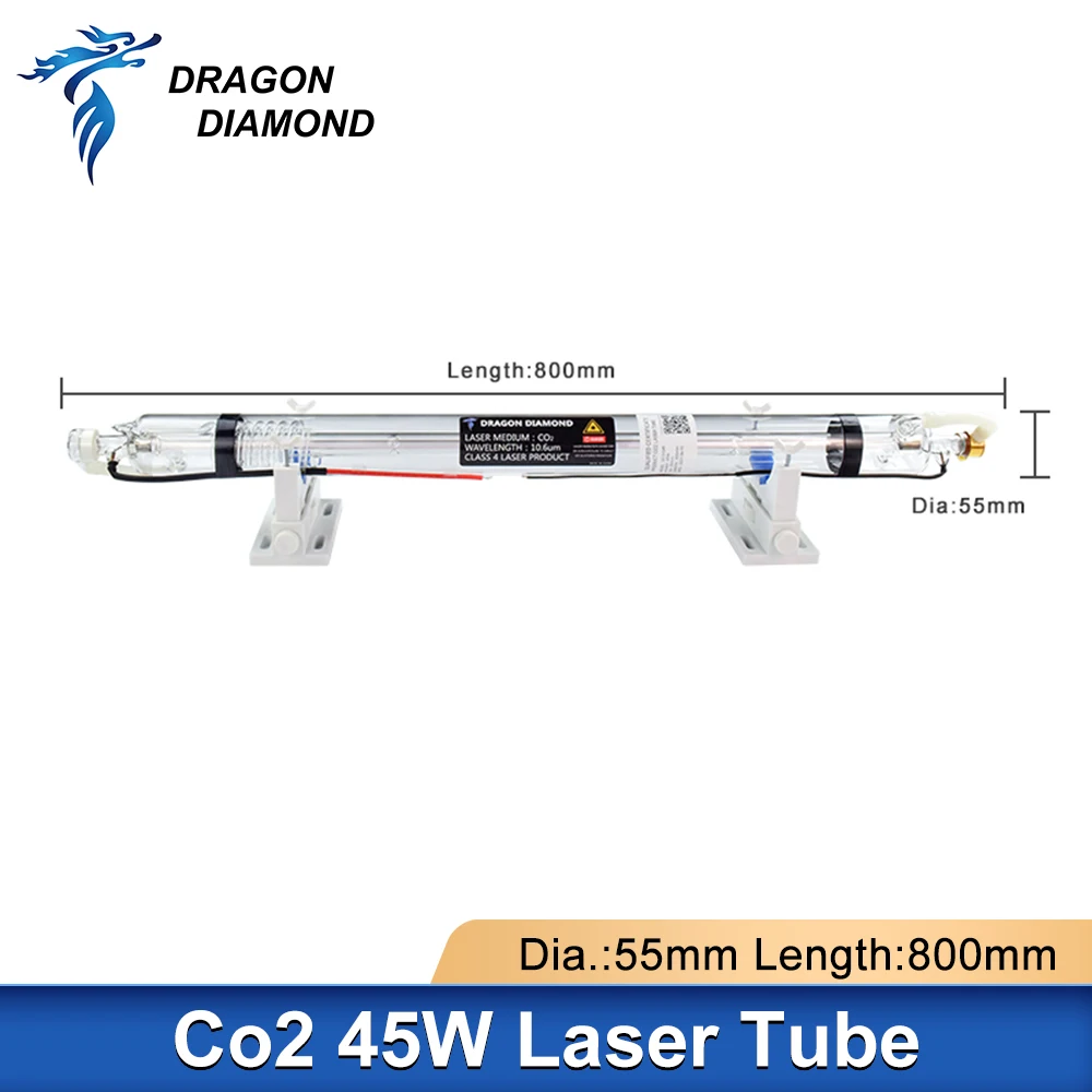 Imagem -02 - Tubo do Laser Tubo da Lâmpada para 40w 50w Laser Power Supply Dia.50 mm Comprimento 800 mm para 40 50wco2 Máquina de Corte de Gravação a Laser 45w Co2