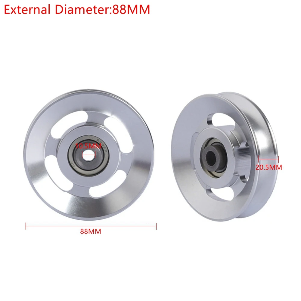 1 pz attrezzatura di trasmissione universale in lega di alluminio diametro 73 88 95 110 114MM cuscinetto puleggia ruota adatta attrezzature per il