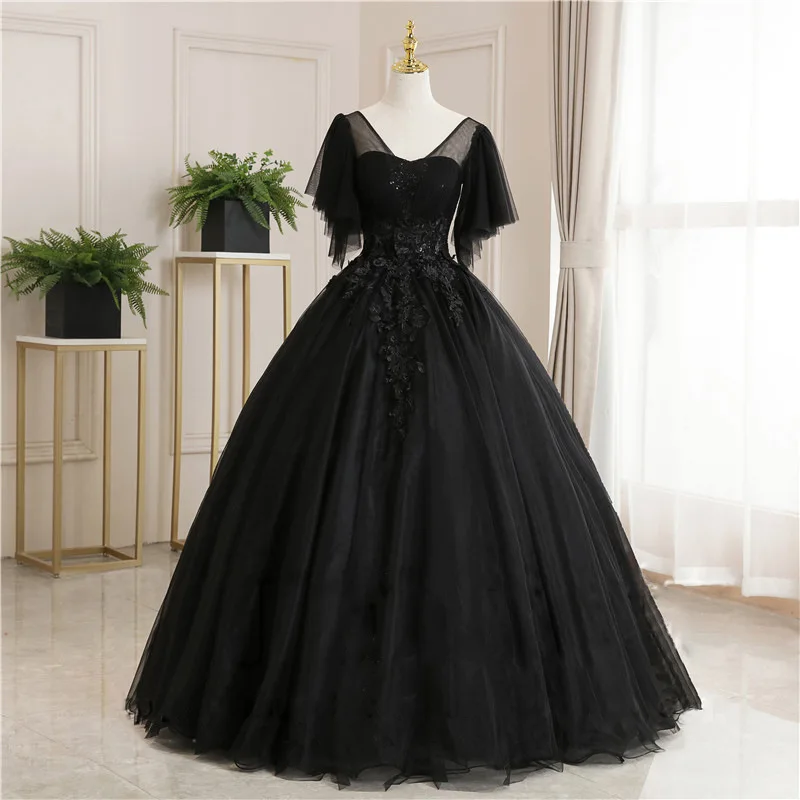 Vestidos de Quinceañera de talla grande, vestido de baile Formal con cuello en V, encaje Vintage, elegante, novedad de 2023