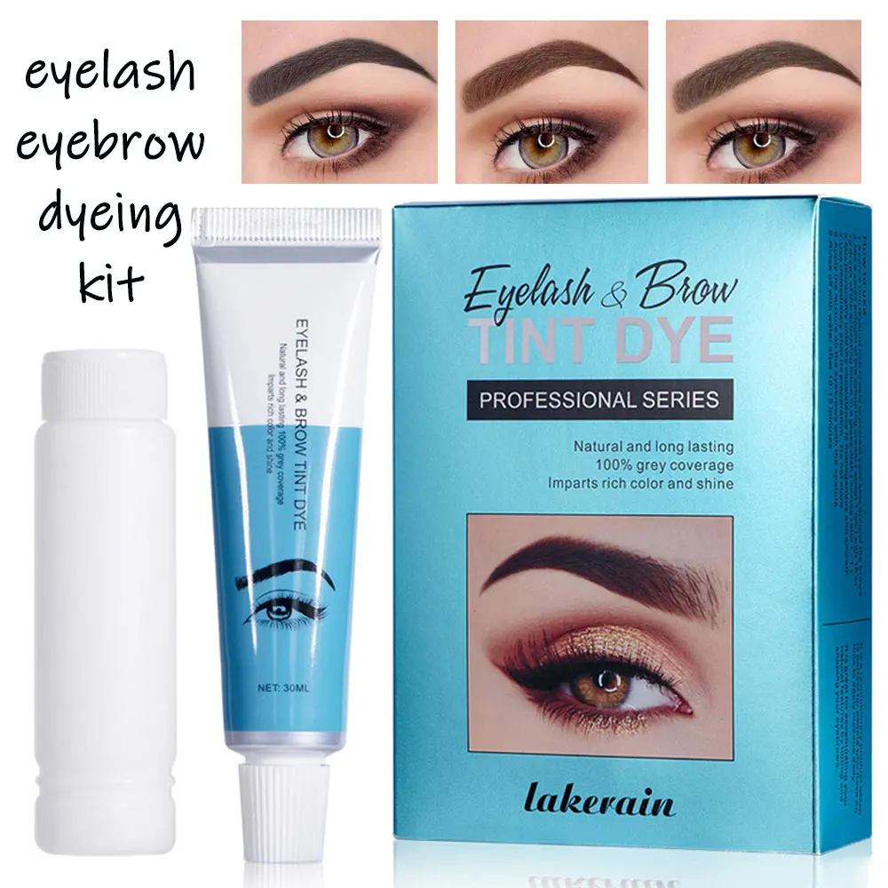 Professional Series Henna Eyelash Eyebrow Dye Tint Gel Eyelash Brown Black Color Tinting Cream Kit Long Lasting Semi Permanent