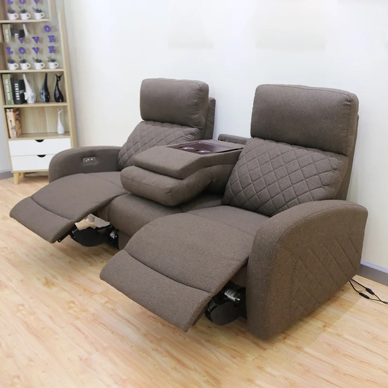 

Reclinable fabric sofa space capsule multi-function sofa chair three-seater home folding sofa