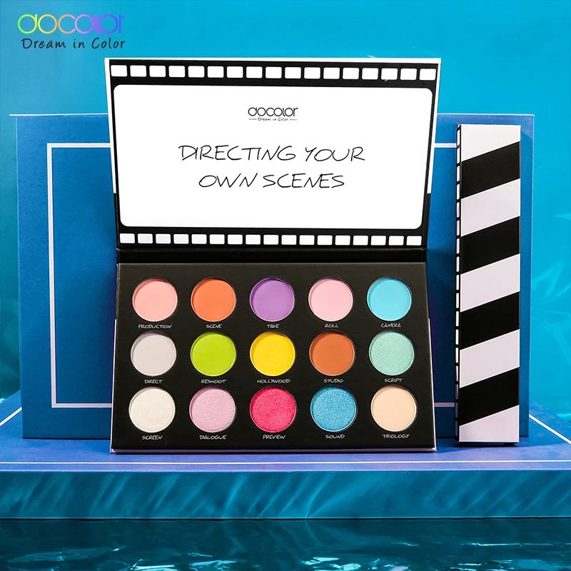 Docolor Eyeshadow Palette 15 Colors Eye Shadow Palette Pigmented Mattes Shimmer Waterproof Palette With 4Pcs Eye Makeup Brushes