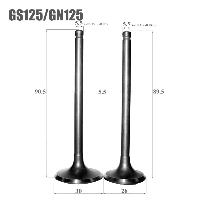 

Motorcycle Engine Valves for Haojue Qianjiang SUZUKI Qingqi Dayun Jincheng GN125 GN125H GS125 GN125F QJ125 HJ125 Intake Exhaust