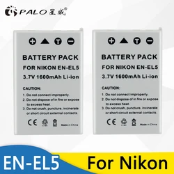 2 sztuk EN-EL5 pl EL5 ENEL5 1600mAh wielokrotnie ładowana kamera bateria dla nikona Coolpix P4 P80 P90 P100 P500 P510 P520 P530 P5000 P6000