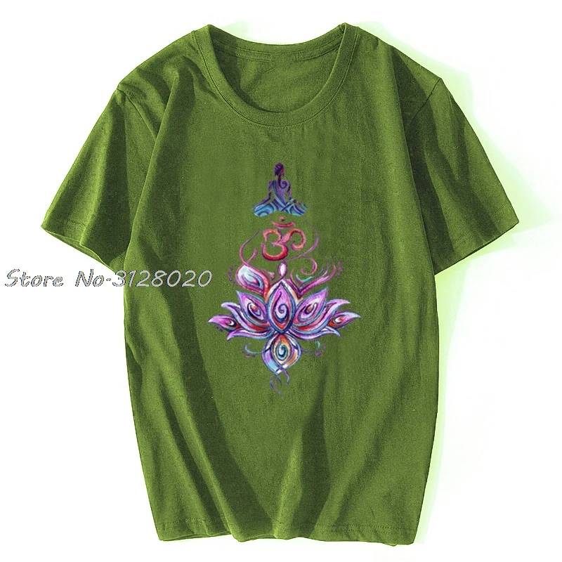 Women's T-shirt Illustrated Buddha Meditation Yoga Lotus Om Motif Print T Shirt Men Cotton TShirt Tees Tops Streetwear Harajuku