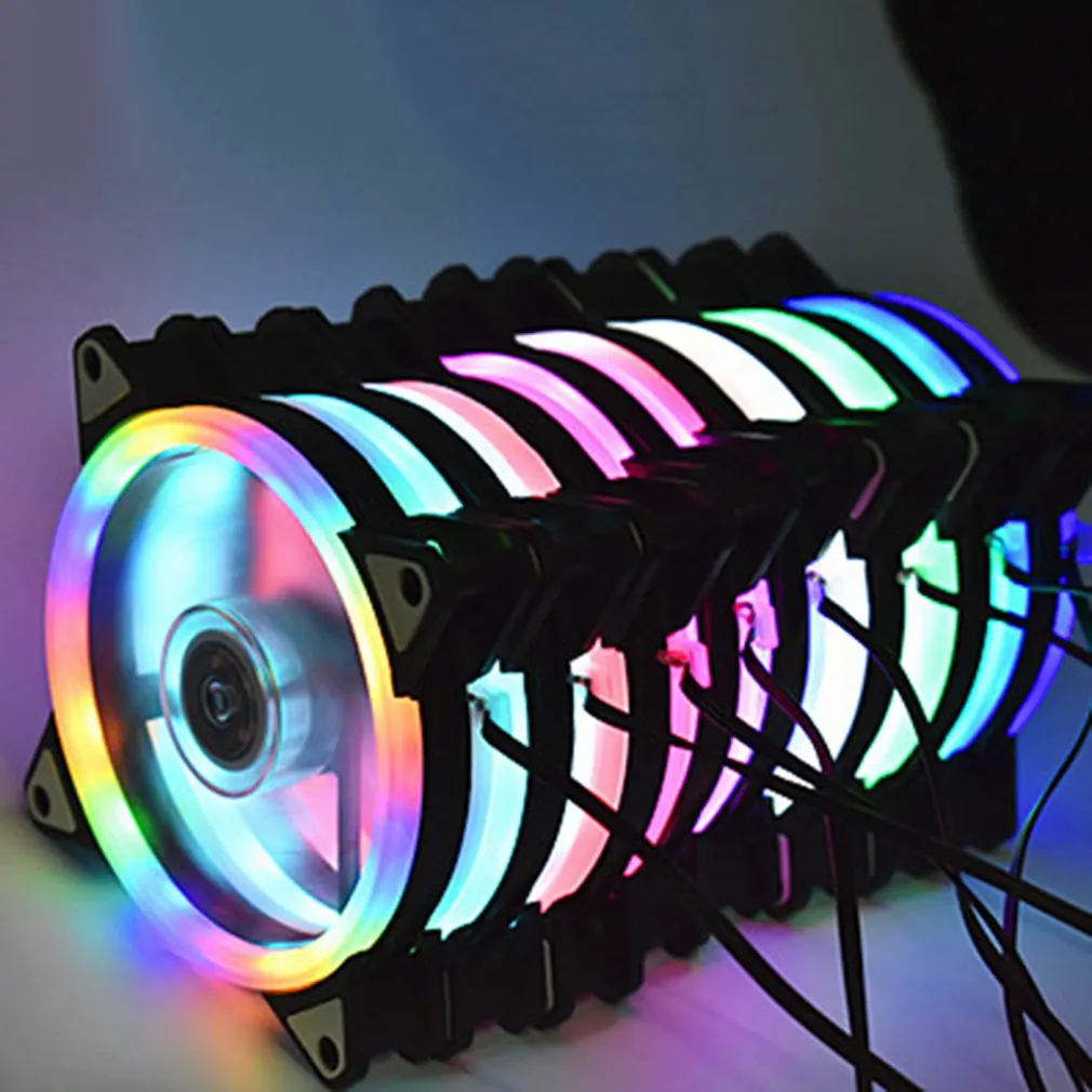 120mm PC Computer Case Fan Cooling Cooler Adjustable RGB Led 12V Mute Ventilador PWM RGB Case Fans Adjust Speed For Computer