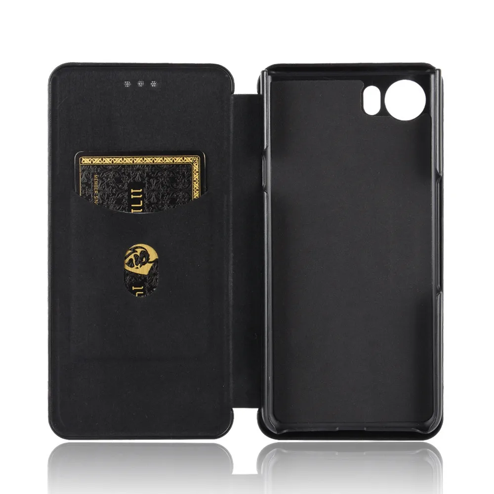 For BlackBerry Keyone DTEK70 Luxury Flip Carbon Fiber Skin Magnetic Adsorption Case For BlackBerry Keyone BBB100-2 Phone Bags