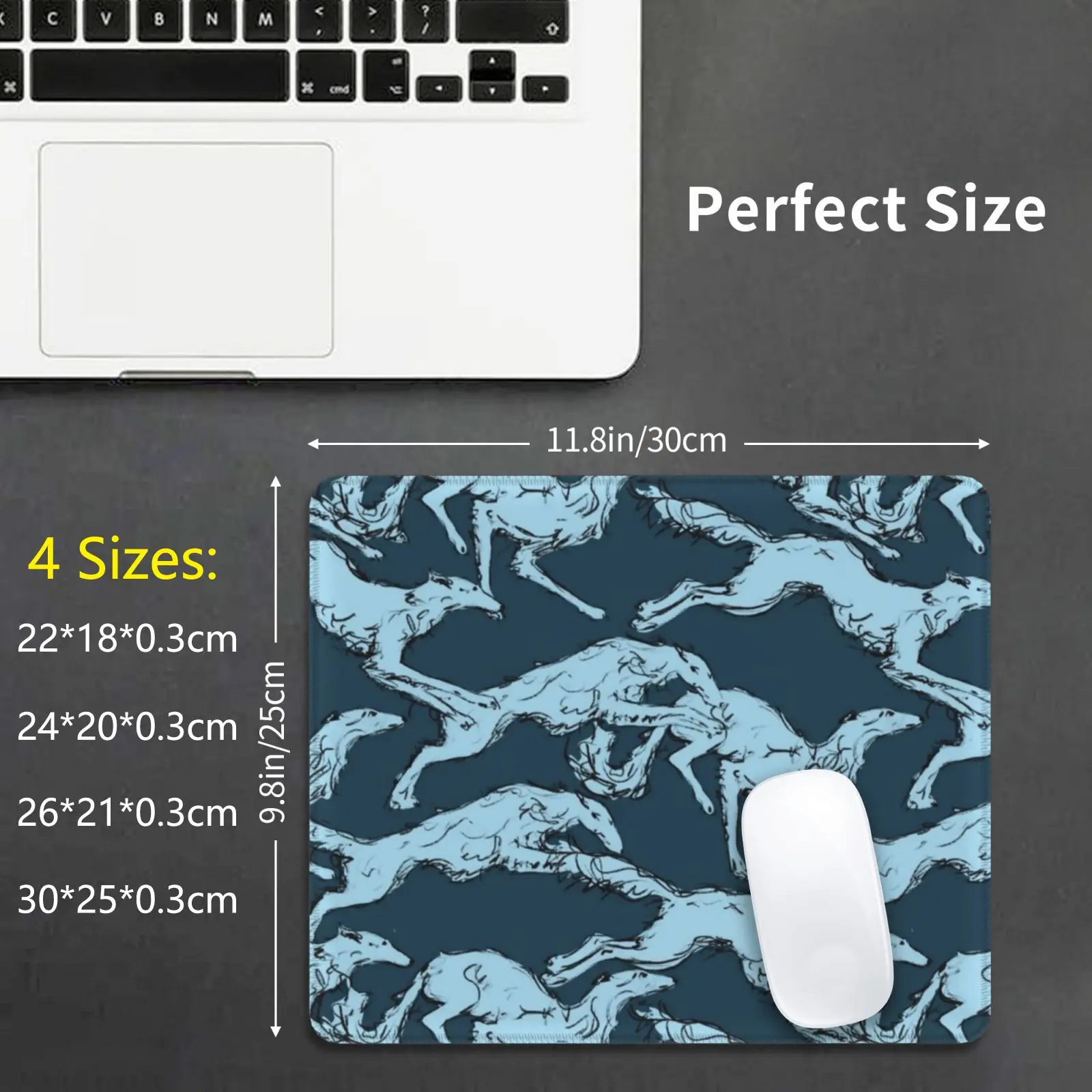 Borsois Mouse Pad DIY Print Galgo Greyhound Sighthound Dog Animal Lobitos Whippet Magyar Agar Windspiel