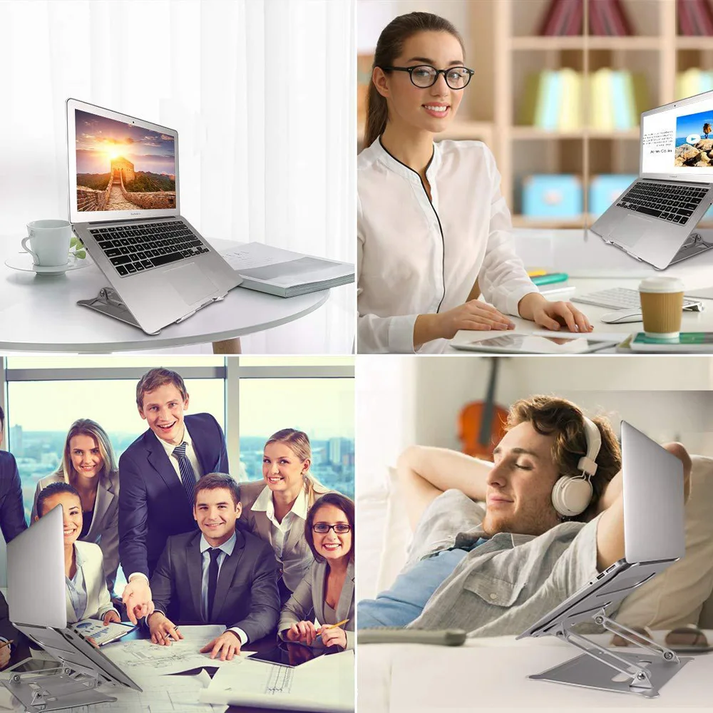 Laptop Stand Aluminium Alloy Adjustable ,  Laptop Holder Multi-Angle Stand Heat Release Foldable Laptop Notebook Stand