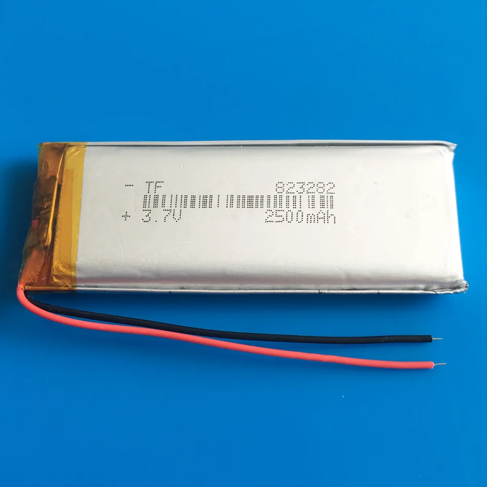 3.7 baterai isi ulang lithium Lipo polimer 2500 V 823282 mAh untuk GPS Bluetooth DVD PDA PAD power bank e-book kamera tablet PC