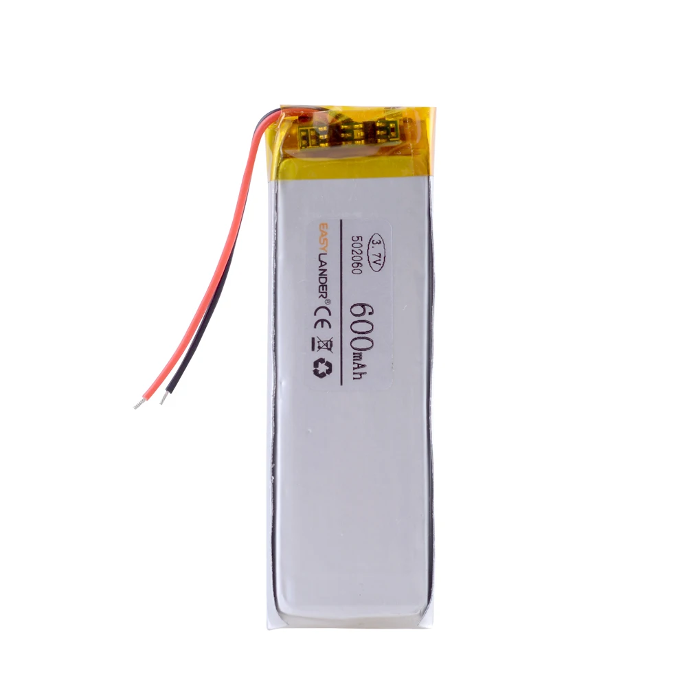 3.7V 600mAh 502060 502160 502260 Lithium Polymer LiPo Rechargeable Battery For Mp3 MP4 GPS bluetooth speaker