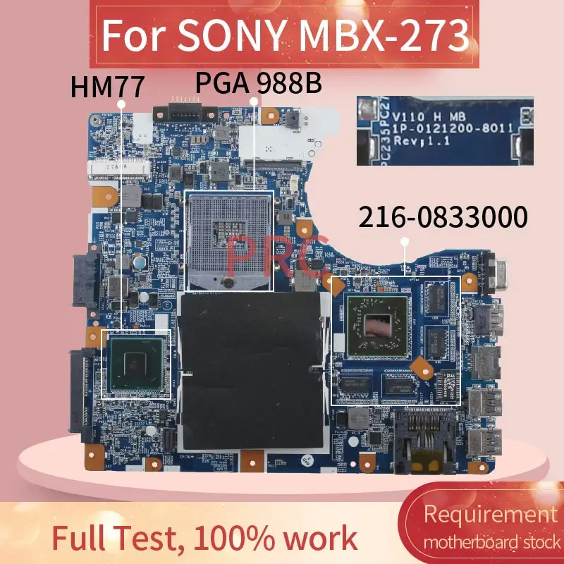 A1871414A For SONY MBX-273 Notebook Mainboard 216-0833000 1G HM77 DDR3 Laptop motherboard