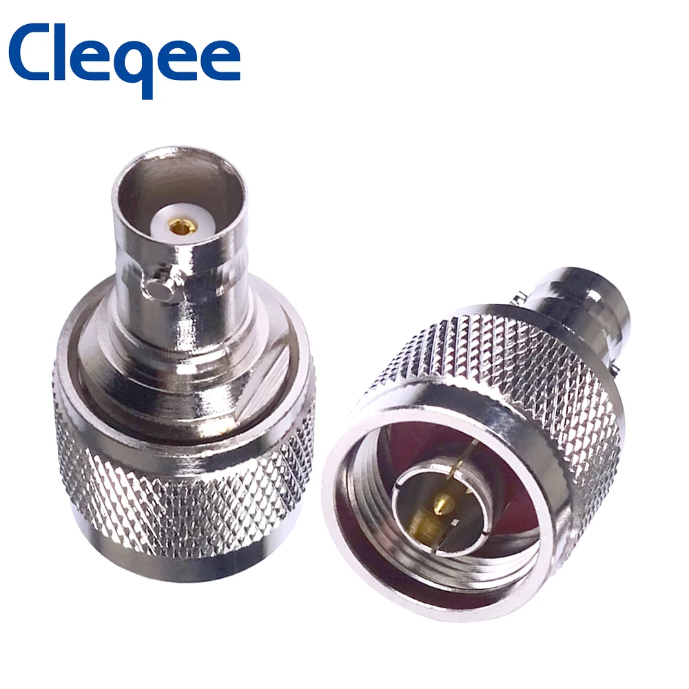 Cleqee 1 peça conector fêmea bnc para tipo n plugue macho conector de rf coax adaptador reto c20071