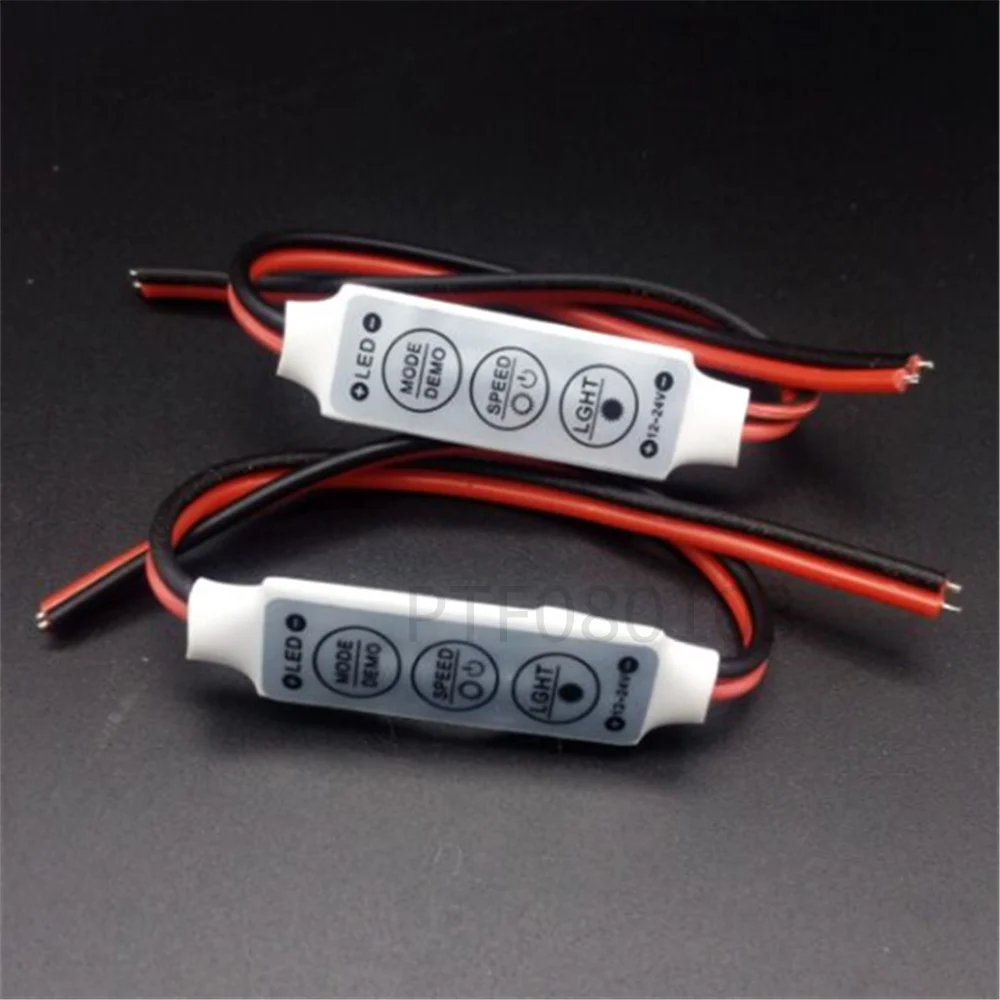 100 pcs DC12V 24V Mini Led Dimmer Controller 3 Keys 6A to Control Single Color Led Strip Light SMD 3528 5050 5630 free shippi