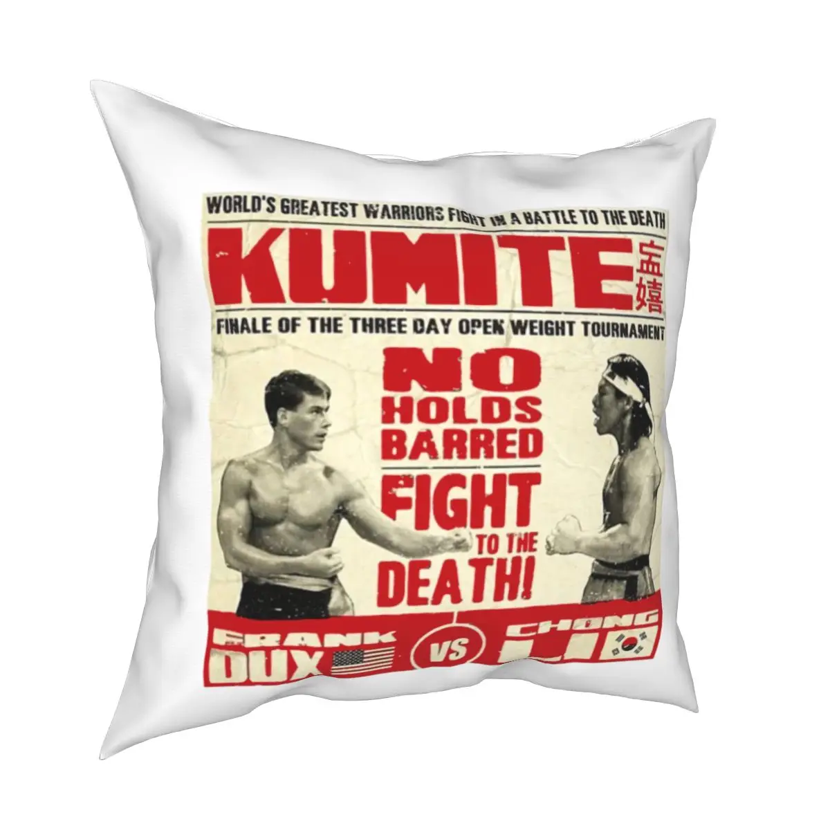 Bloodsport Movie Poster Jean Claude Van Damme Pillow Covers Polyester Home Cushion Case Funny Home Decoration Pillow Cover 18'