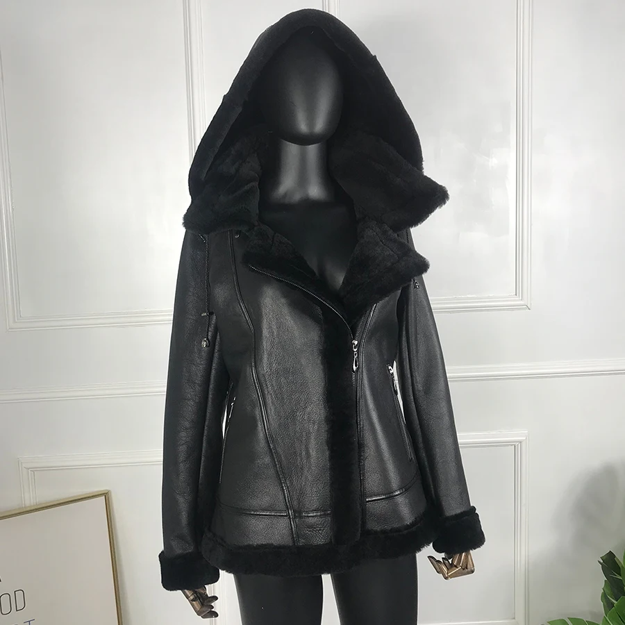 Echte Pelz jacke Frauen Echte Schaffell jacke Winter Bestseller Lederjacke Luxus Neuankömmling