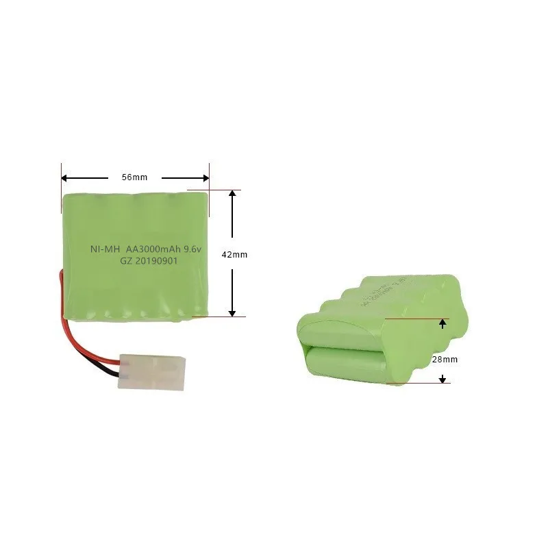 Batteria ricaricabile USB Ni-MH da 9.6v 3000mAh per giocattoli Rc carro armato per auto treno Robot pistola per barche AA 9.6v AA batteria ricaricabile Ni-MH