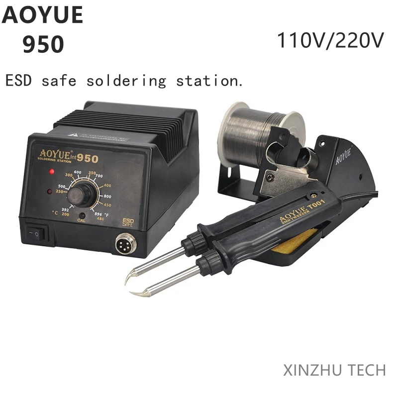 

Aoyue 950 SMD Rework Soldering Station Antistatic Thermostat Adjustable Hot Tweezer Soldering Station PCB IC Repair Solder Tools