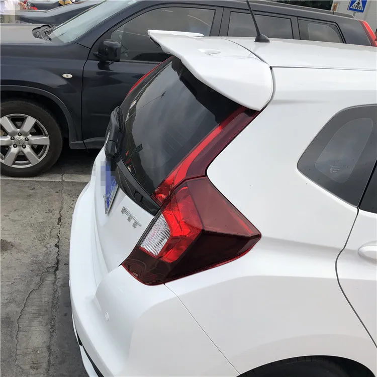 For HONDA FIT Spoiler 2018-2019 jazz spoiler RSDLD High Quality ABS Material Car Rear Wing Primer Color Rear Spoiler