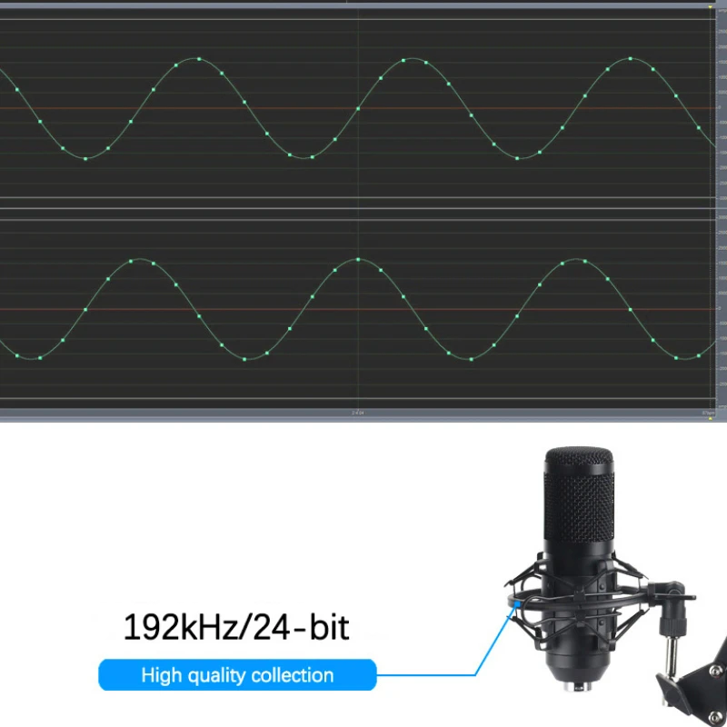 Профессиональный конденсаторный микрофон Finlemho BM800 192 кГц/24 бит, Студийный микрофон для караоке, записи вокала, для компьютера, караоке, KTV