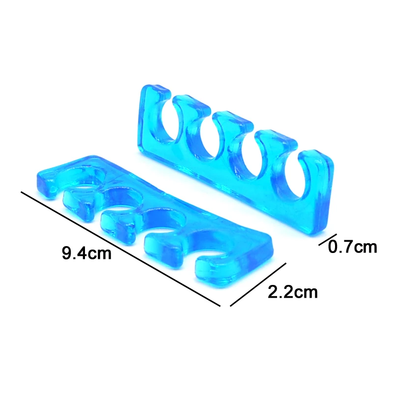 2 Pcs Soft Silicone Toe Separating Gel Toe Separator Manicure Pedicure Finger Foot UV Nail Tools Flexible Silicone Finger Spacer