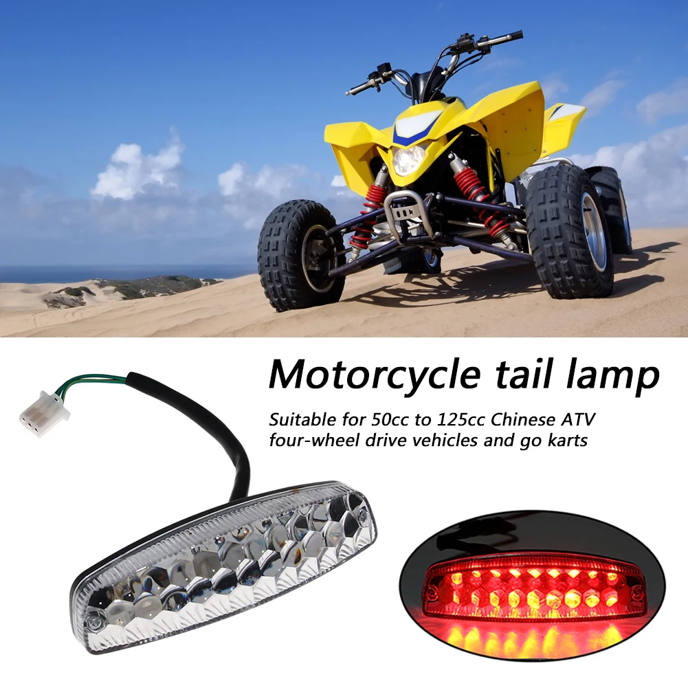 12V 16 LED 3 Wire Rear Tail Brake Stop Lights Motorcycle Lighting for 50cc 125cc ATV Quad Kart Motorbike Rear Moto Accessories