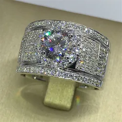 2020 Luxury Male Sona Diamond Ring 925 sterling silver Jewelry Engagement Wedding band Rings for men moissanite Party accessory