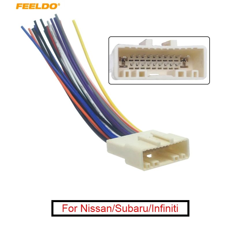 FEELDO Car 20Pin Audio Stereo Wiring Harness Adapter For Nissan/Subaru/Infiniti Install Aftermarket CD/DVD Stereo #MX2938